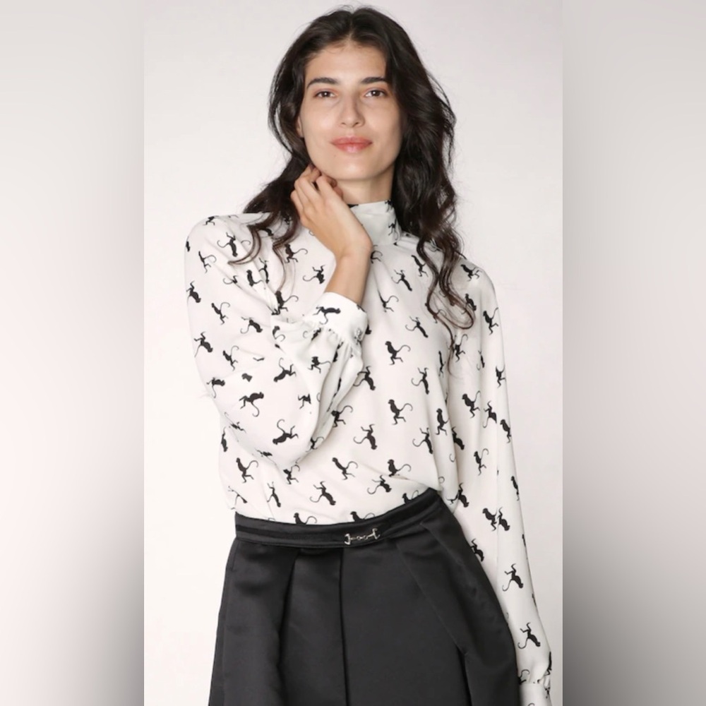 Pink Tartan Keyhole Tieback Blouse